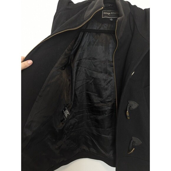 George Simonton Black Lambswool‎ Cashmere Coat Size 4 - Picture 5 of 15